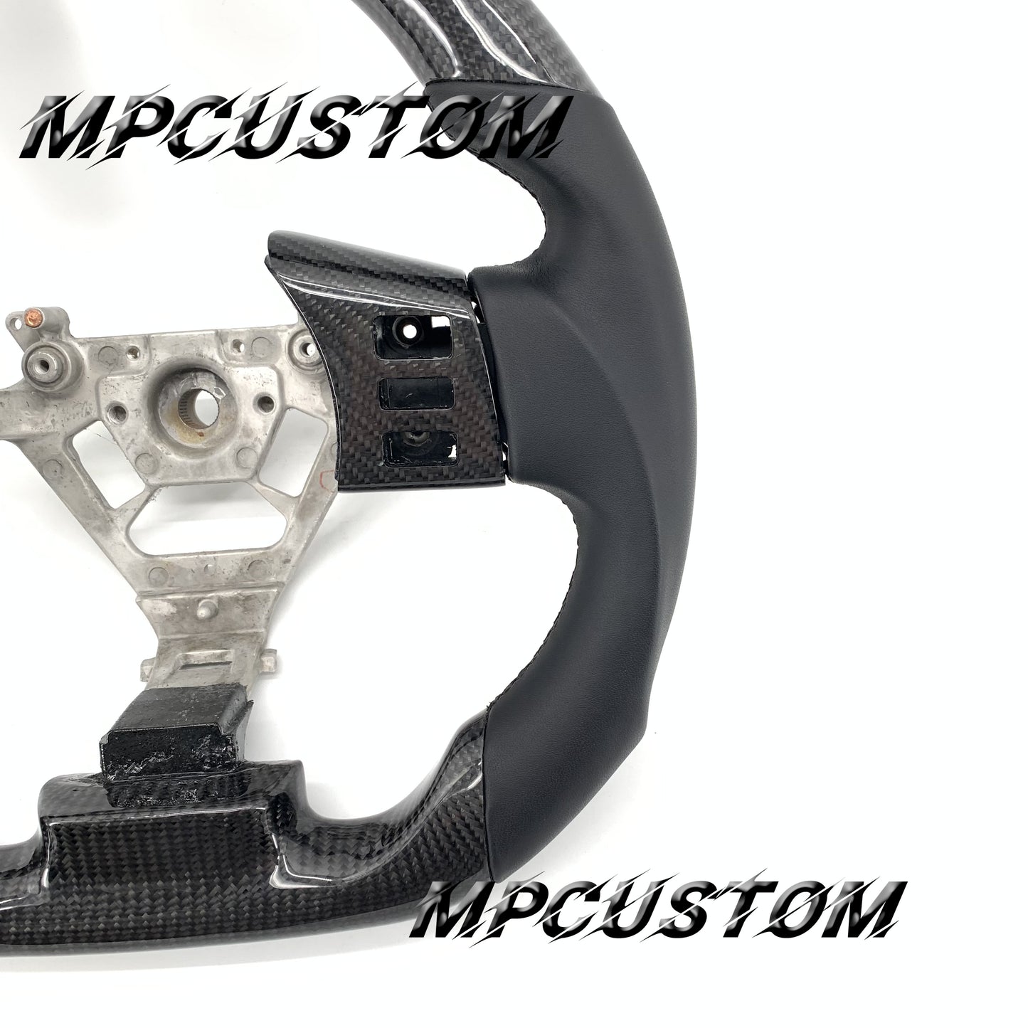 Mpcustom for Nissan 350z 2002-2009 carbon fiber steering wheel gloss and round top