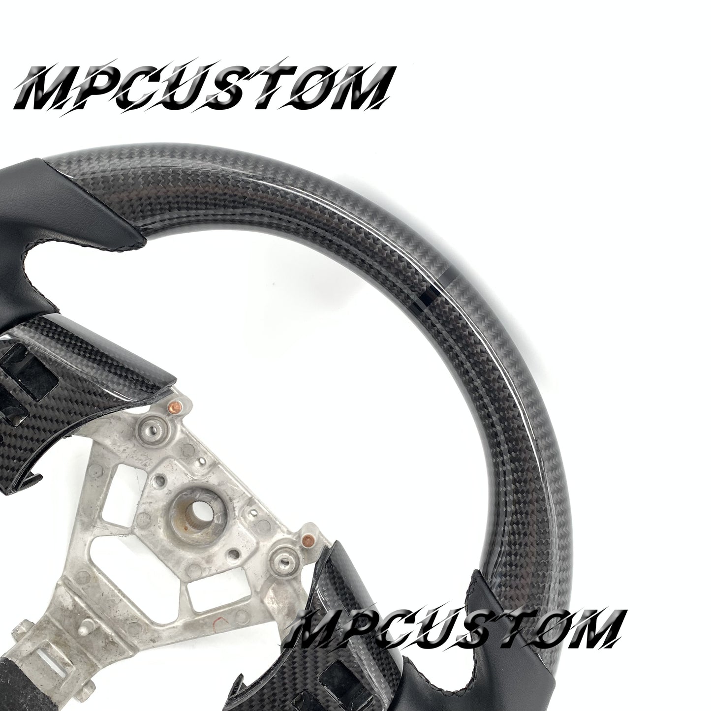 Mpcustom for Nissan 350z 2002-2009 carbon fiber steering wheel gloss and round top
