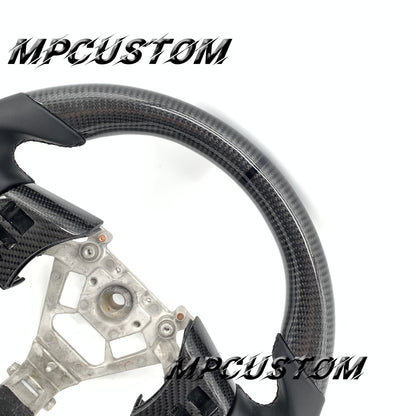 Mpcustom for Nissan 350z 2002-2009 carbon fiber steering wheel gloss and round top