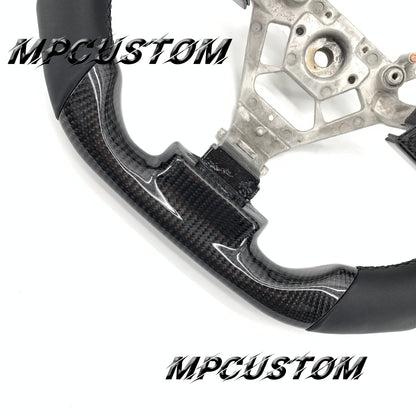Mpcustom for Nissan 350z 2002-2009 carbon fiber steering wheel gloss and round top