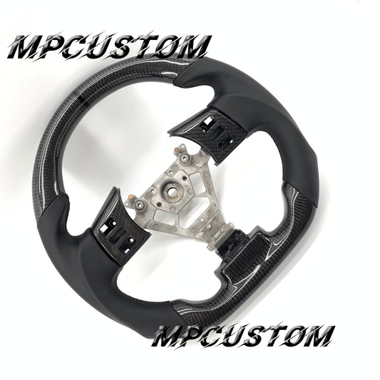 Mpcustom for Nissan 350z 2002-2009 carbon fiber steering wheel gloss and round top