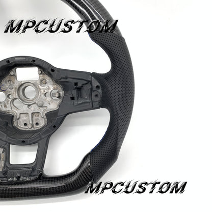 Mpcustom for Volkswagen MK7 2015-2019 carbon fiber steering wheel gloss and round top