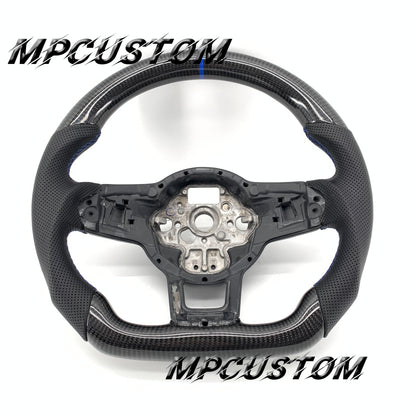 Mpcustom for Volkswagen MK7 2015-2019 carbon fiber steering wheel gloss and flat bottom