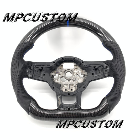Mpcustom for Volkswagen MK7 2015-2019 carbon fiber steering wheel gloss and flat bottom