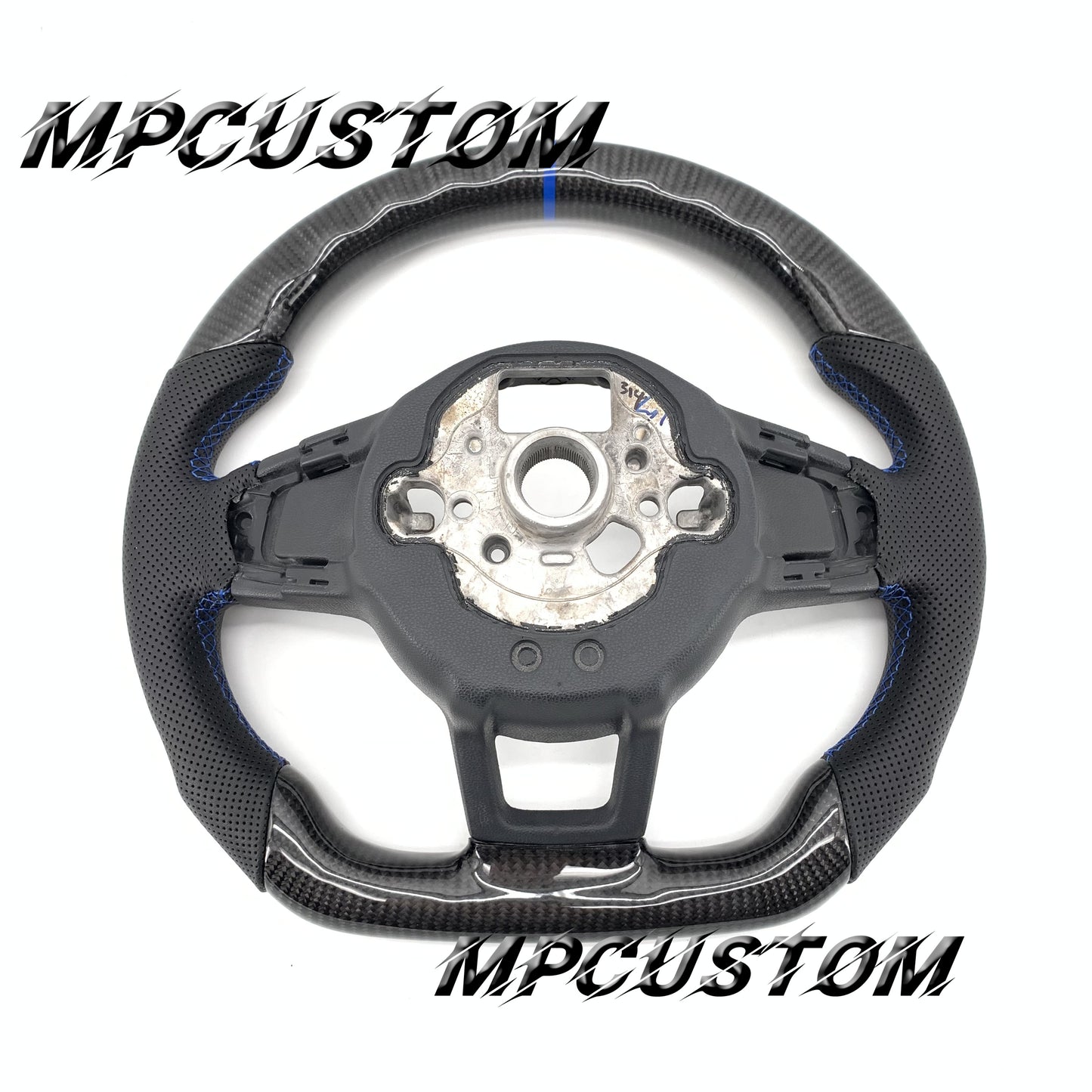 Mpcustom for Volkswagen MK7 2015-2019 carbon fiber steering wheel gloss and round top