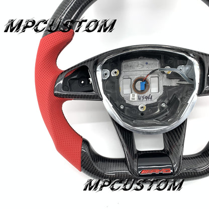 Mpcustom for Mercedes Benz 808AMG /W205 AMG carbon fiber steering wheel perforated leather and gloss