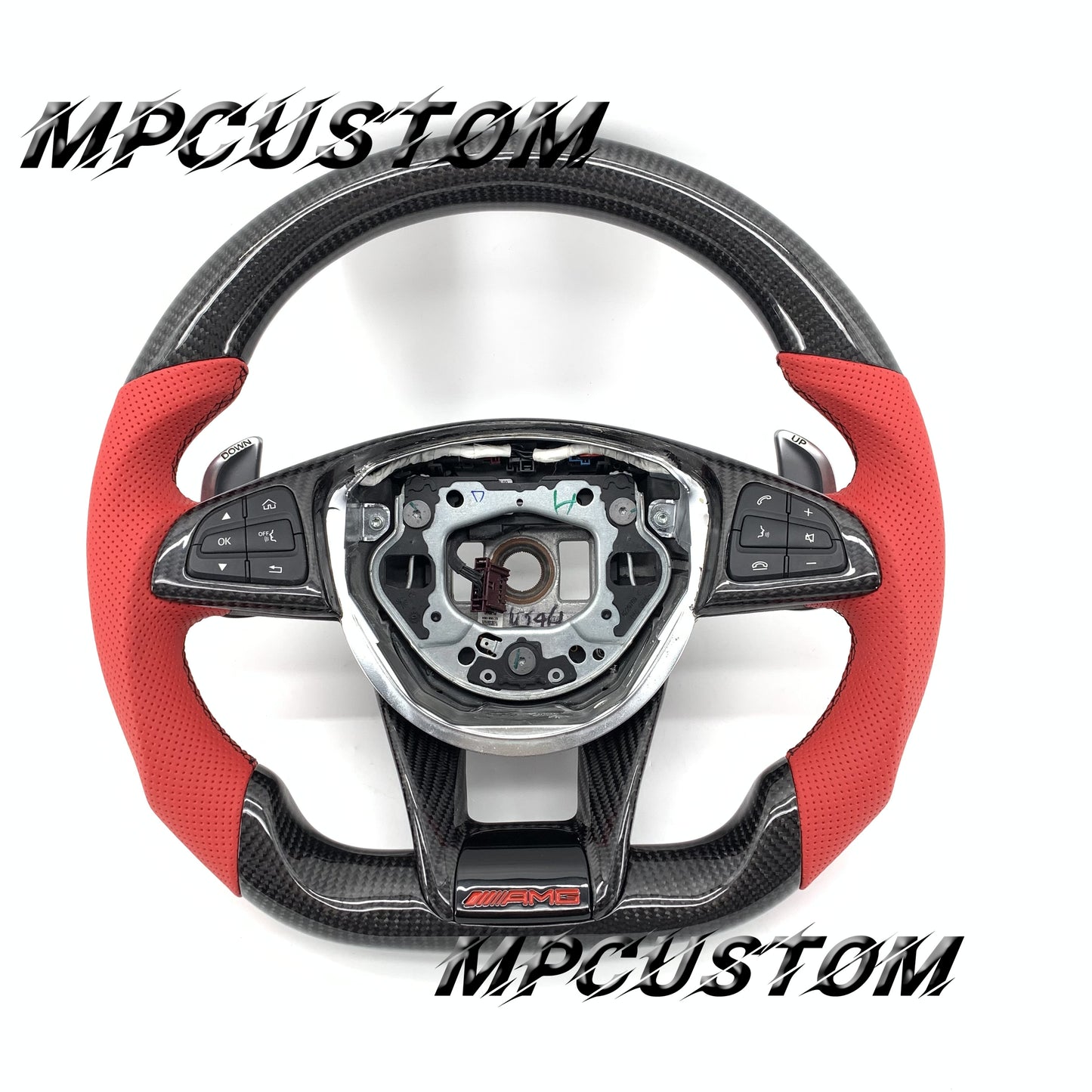 Mpcustom for Mercedes Benz 808AMG /W205 AMG carbon fiber steering wheel perforated leather
