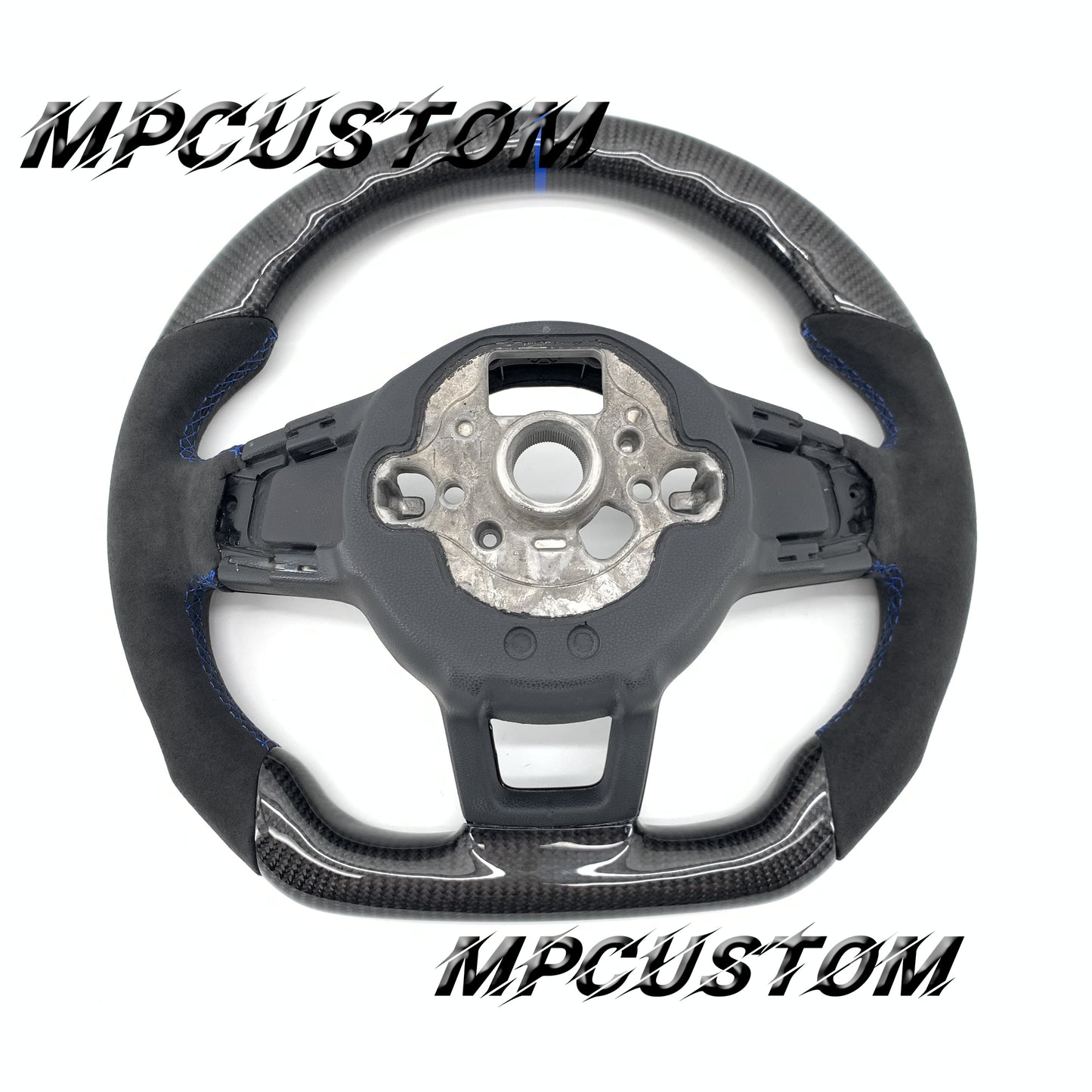 Mpcustom for Volkswagen MK7 2015-2019 carbon fiber steering wheel blue stitching