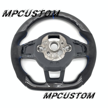 Mpcustom for Volkswagen MK7 2015-2019 carbon fiber steering wheel blue stitching