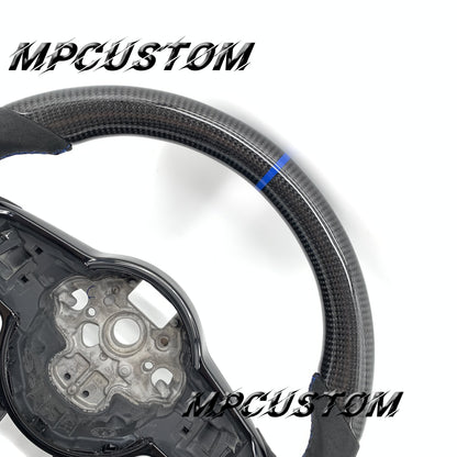 Mpcustom for Volkswagen MK7 2015-2019 carbon fiber steering wheel blue stitching