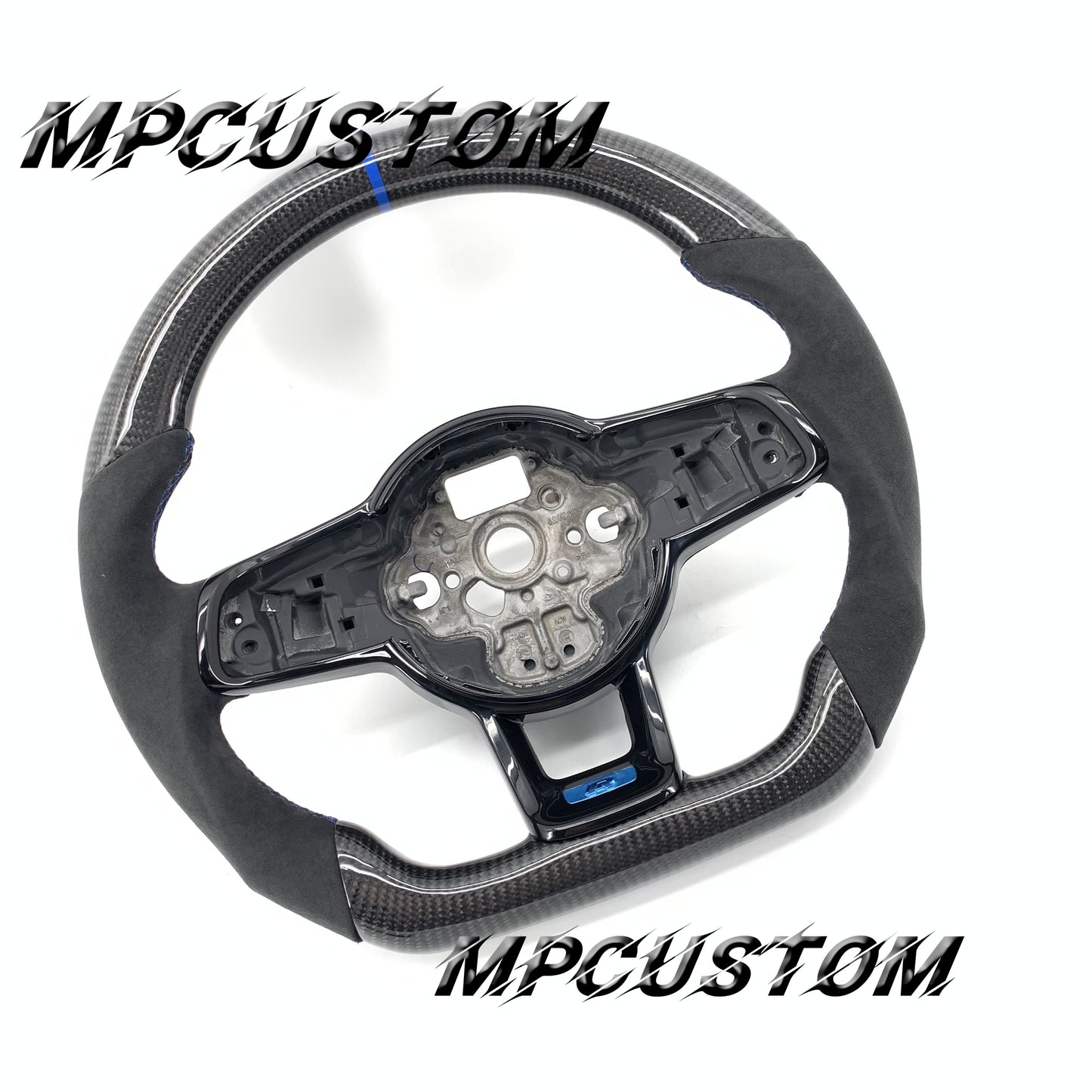 Mpcustom for Volkswagen MK7 2015-2019 carbon fiber steering wheel blue stitching