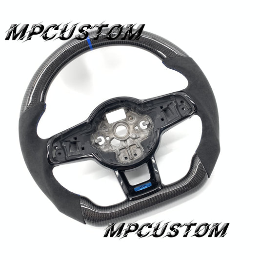Mpcustom for Volkswagen MK7 2015-2019 carbon fiber steering wheel blue stitching