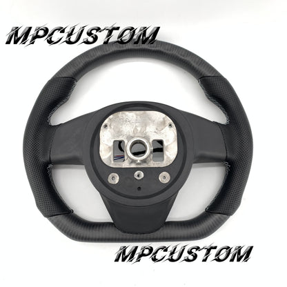Mpcustom for Tesla new model S carbon fiber steering wheel matte and white stitching