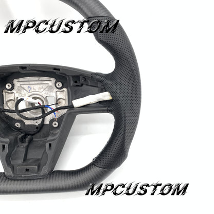 Mpcustom for Tesla new model S carbon fiber steering wheel matte and white stitching