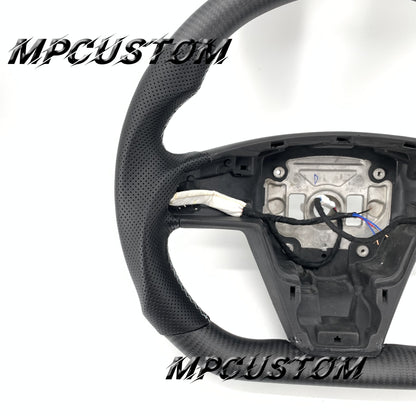 Mpcustom for Tesla new model S carbon fiber steering wheel white stitching