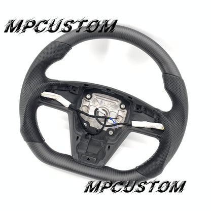 Mpcustom for Tesla new model S carbon fiber steering wheel white stitching