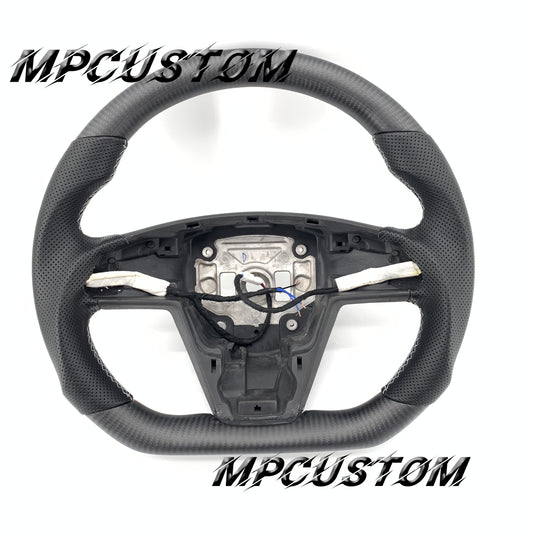 Mpcustom for Tesla new model S carbon fiber steering wheel matte and white stitching