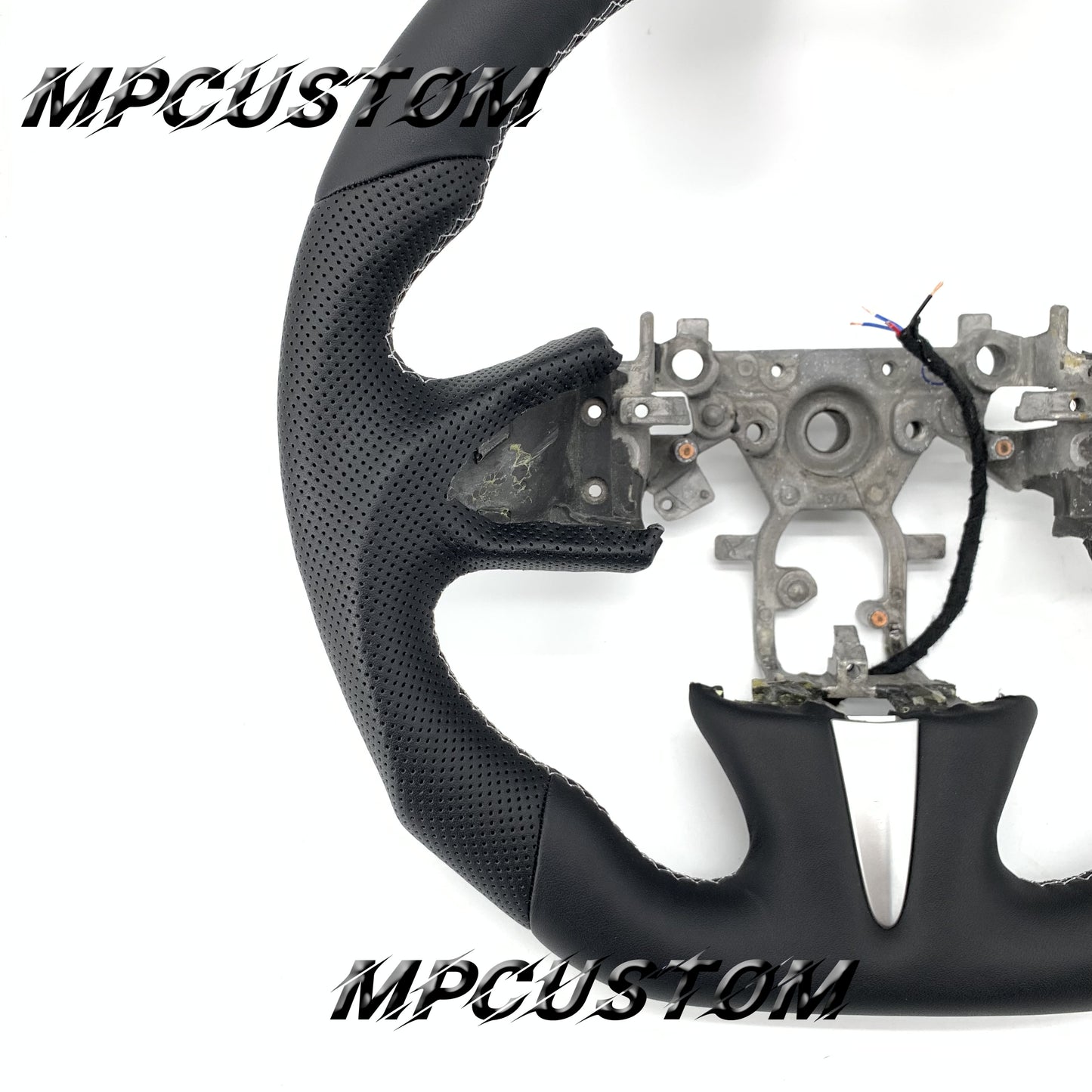Mpcustom for Infiniti Q50 2014-2017 carbon fiber steering wheel white stitching
