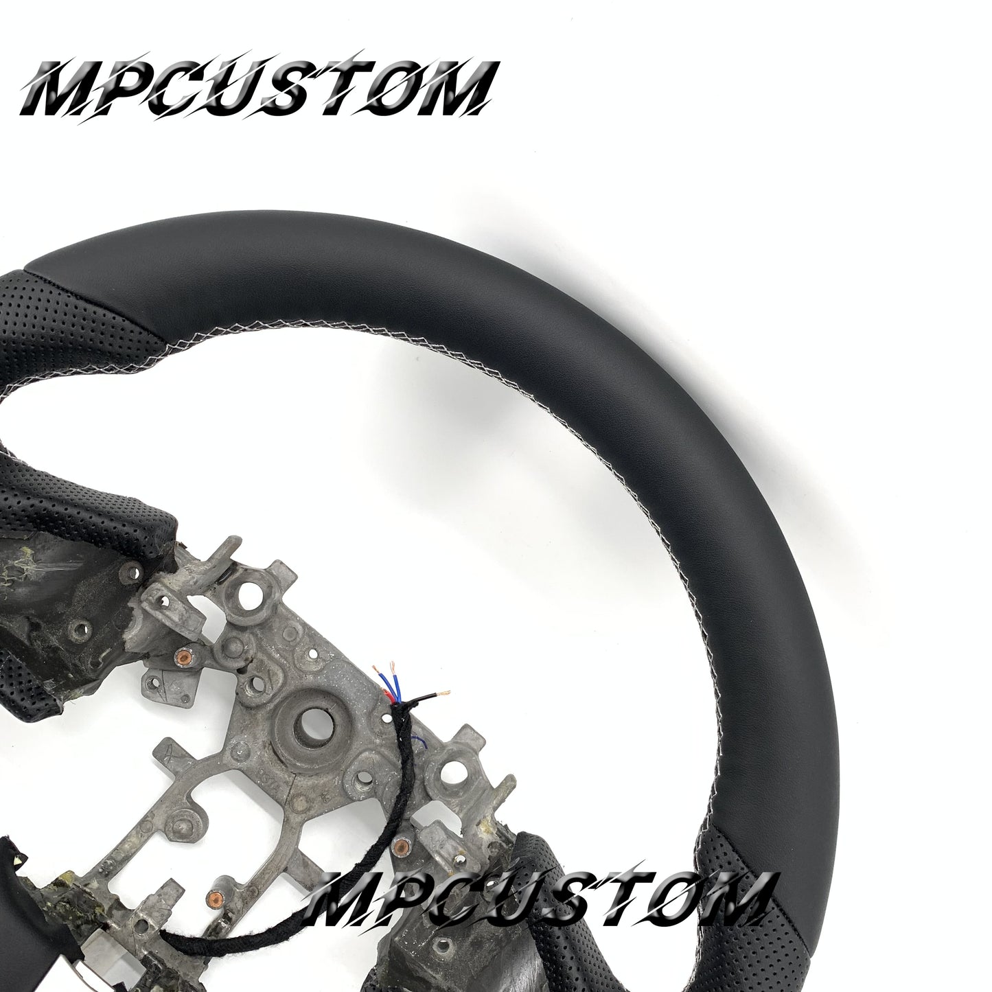 Mpcustom for Infiniti Q50 2014-2017 carbon fiber steering wheel white stitching