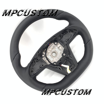 Mpcustom for Tesla new model S carbon fiber steering wheel smooth and flat bottom