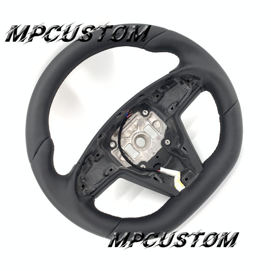 Mpcustom for Tesla new model S carbon fiber steering wheel smooth and flat bottom