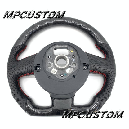 Mpcustom for Audi R8 2008-2015 carbon fiber steering wheel red stitching