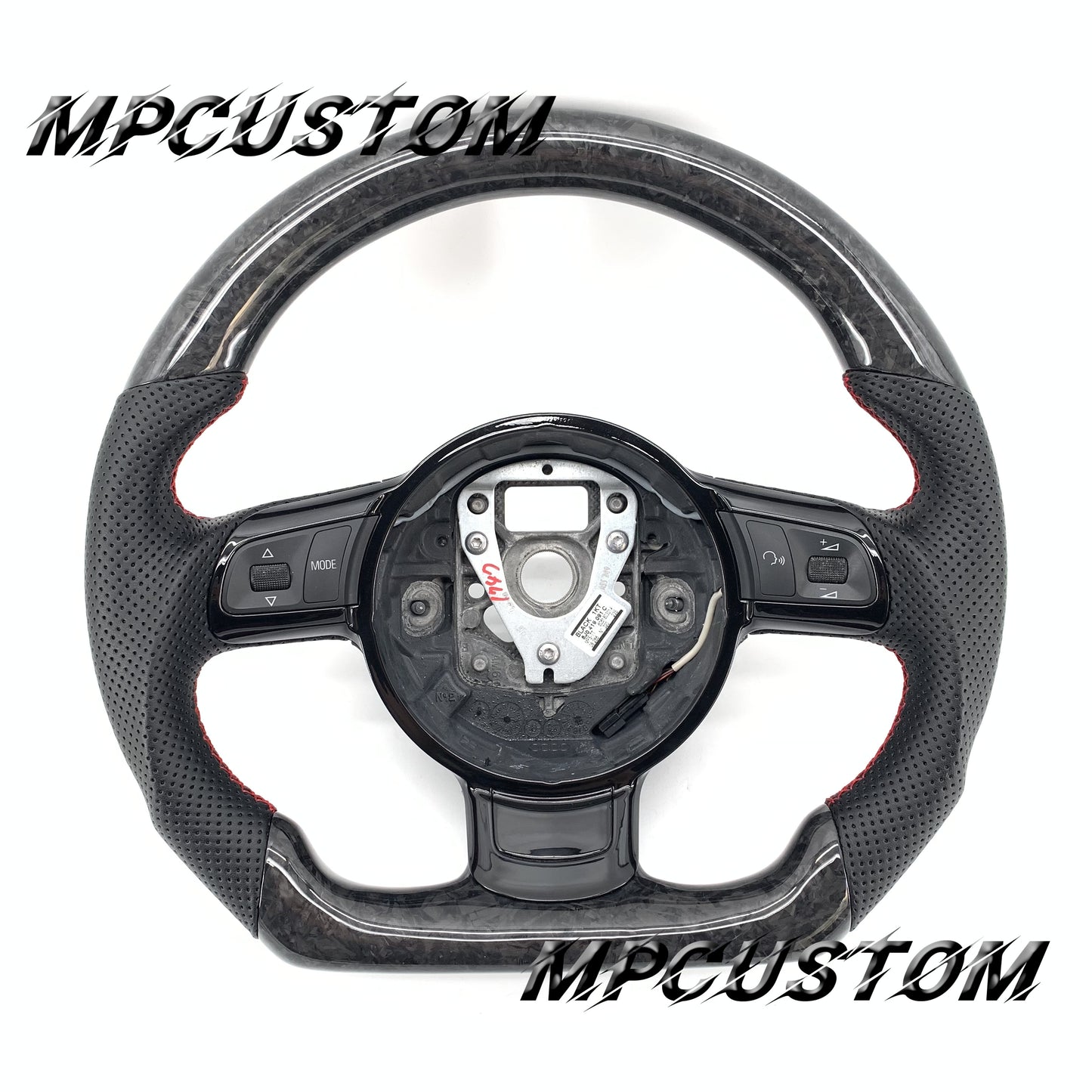 Mpcustom for Audi R8 2008-2015 carbon fiber steering wheel red stitching