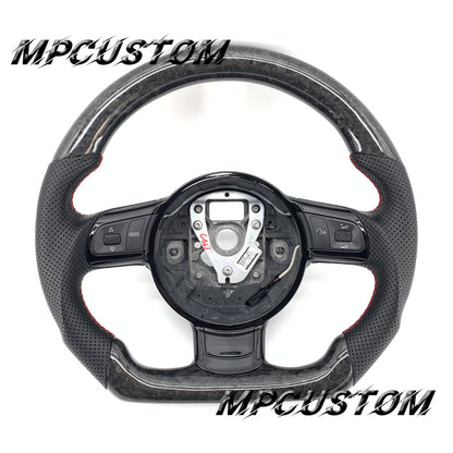 Mpcustom for Audi R8 2008-2015 carbon fiber steering wheel red stitching