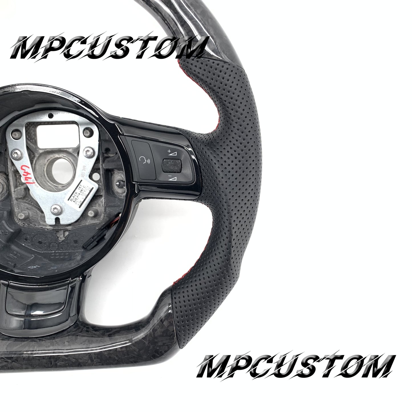 Mpcustom for Audi R8 2008-2015 carbon fiber steering wheel red stitching