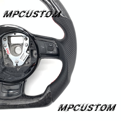 Mpcustom for Audi R8 2008-2015 carbon fiber steering wheel perforated leather