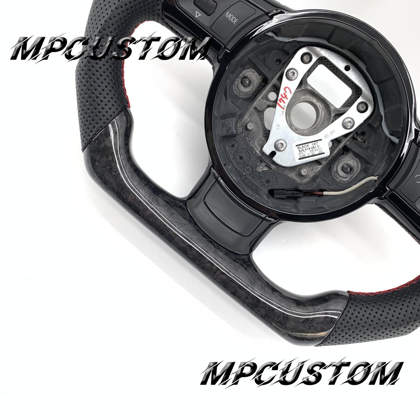 Mpcustom for Audi R8 2008-2015 carbon fiber steering wheel red stitching