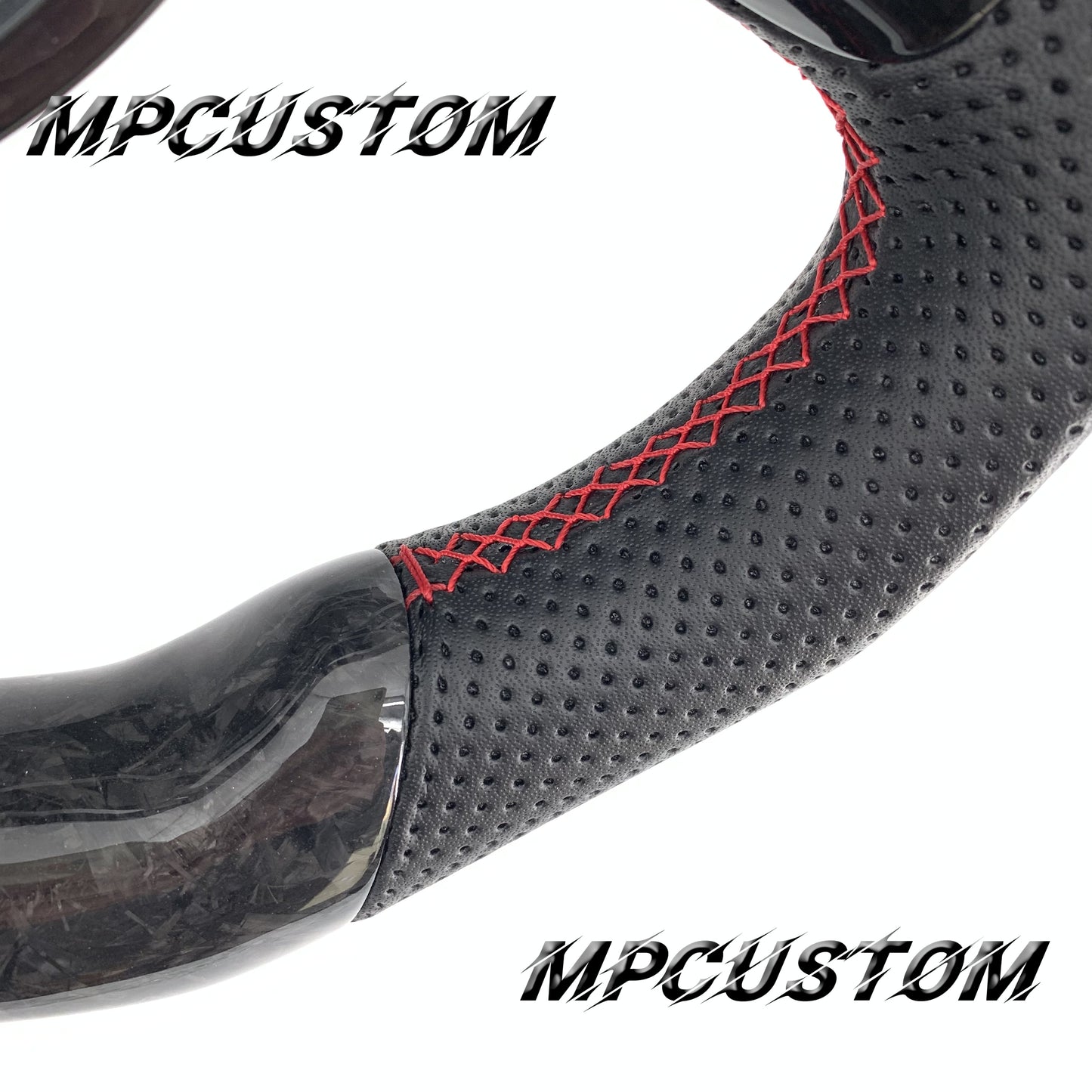 Mpcustom for Audi R8 2008-2015 carbon fiber steering wheel red stitching