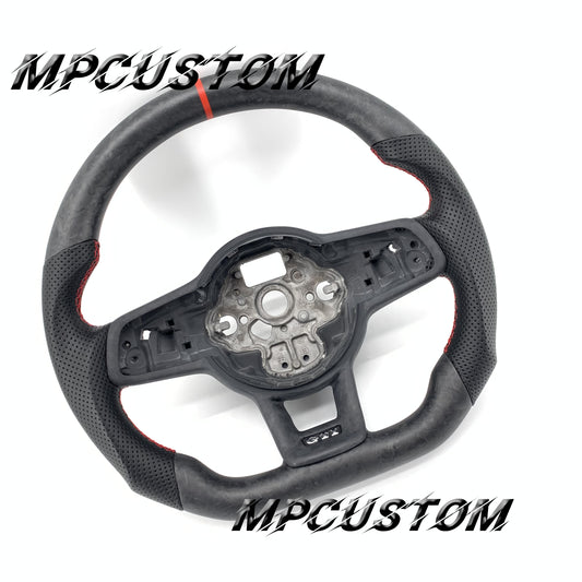 Mpcustom for Volkswagen MK7 2015-2019 carbon fiber steering wheel red stripe line