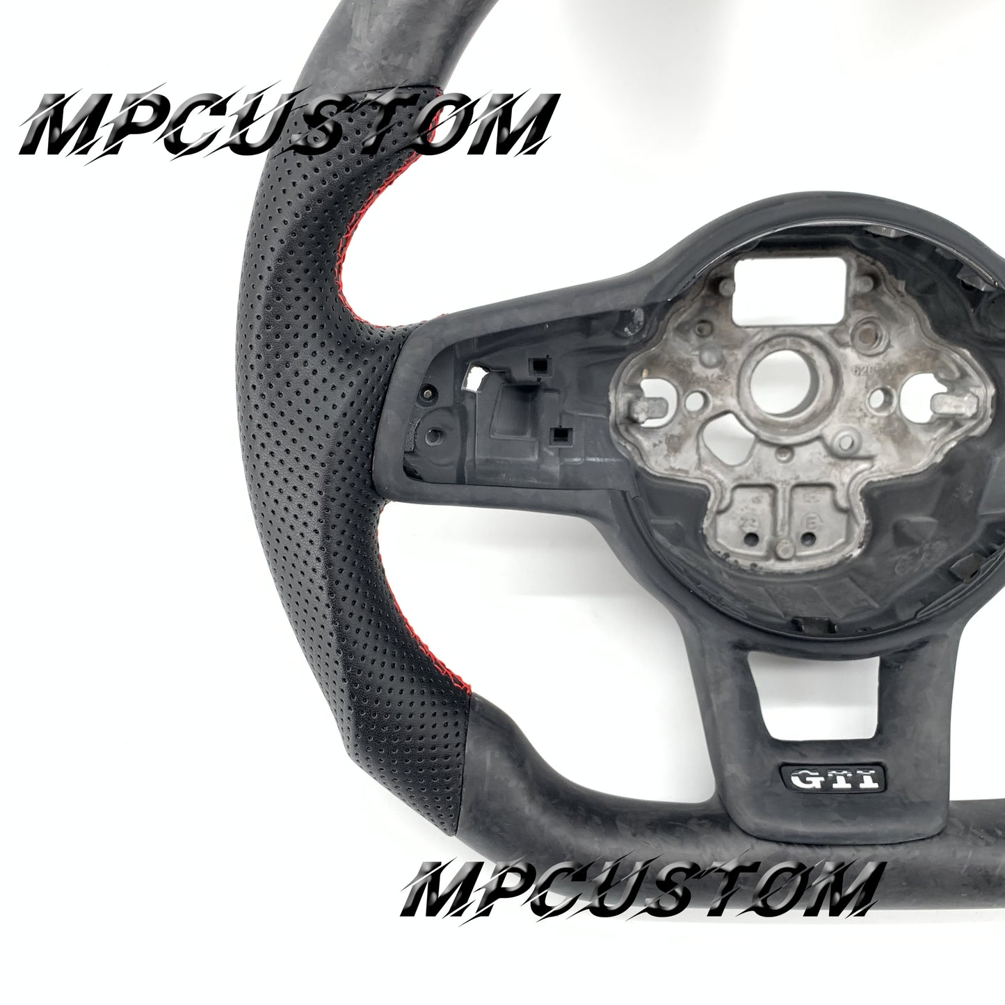 Mpcustom for Volkswagen MK7 2015-2019 carbon fiber steering wheel red stripe line and round top