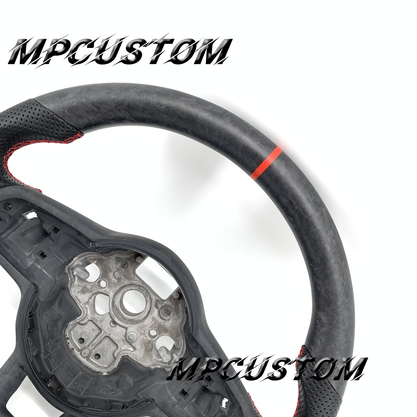 Mpcustom for Volkswagen MK7 2015-2019 carbon fiber steering wheel red stripe line and round top