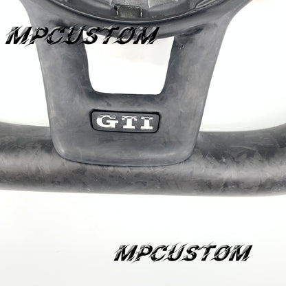 Mpcustom for Volkswagen MK7 2015-2019 carbon fiber steering wheel red stripe line and round top