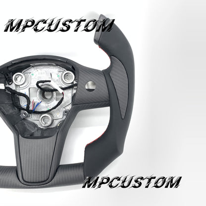 Mpcustom for Tesla model 3 Y carbon fiber steering wheel f1 shape and matte