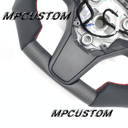 Mpcustom for Tesla model 3 Y carbon fiber steering wheel f1 shape and smooth