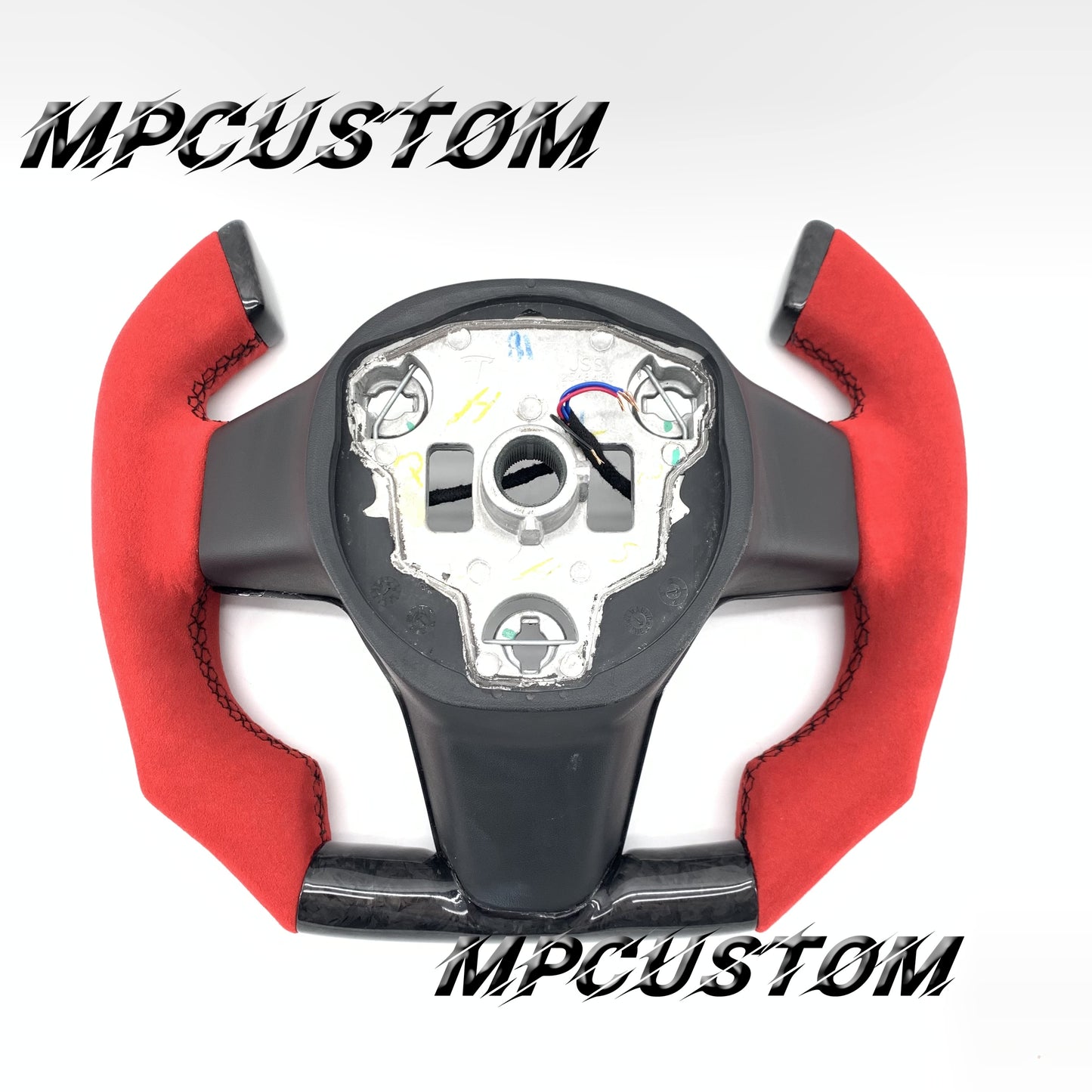 Mpcustom for Tesla model 3 Y carbon fiber steering wheel f1 shape and gloss