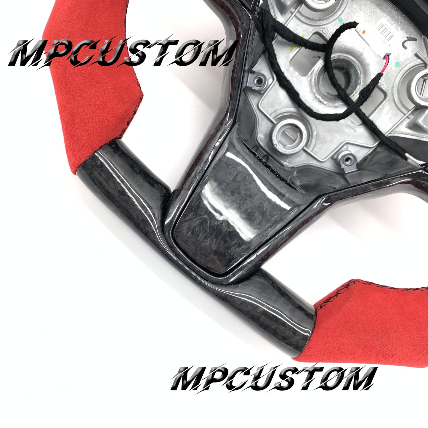 Mpcustom for Tesla model 3 Y carbon fiber steering wheel f1 shape and gloss