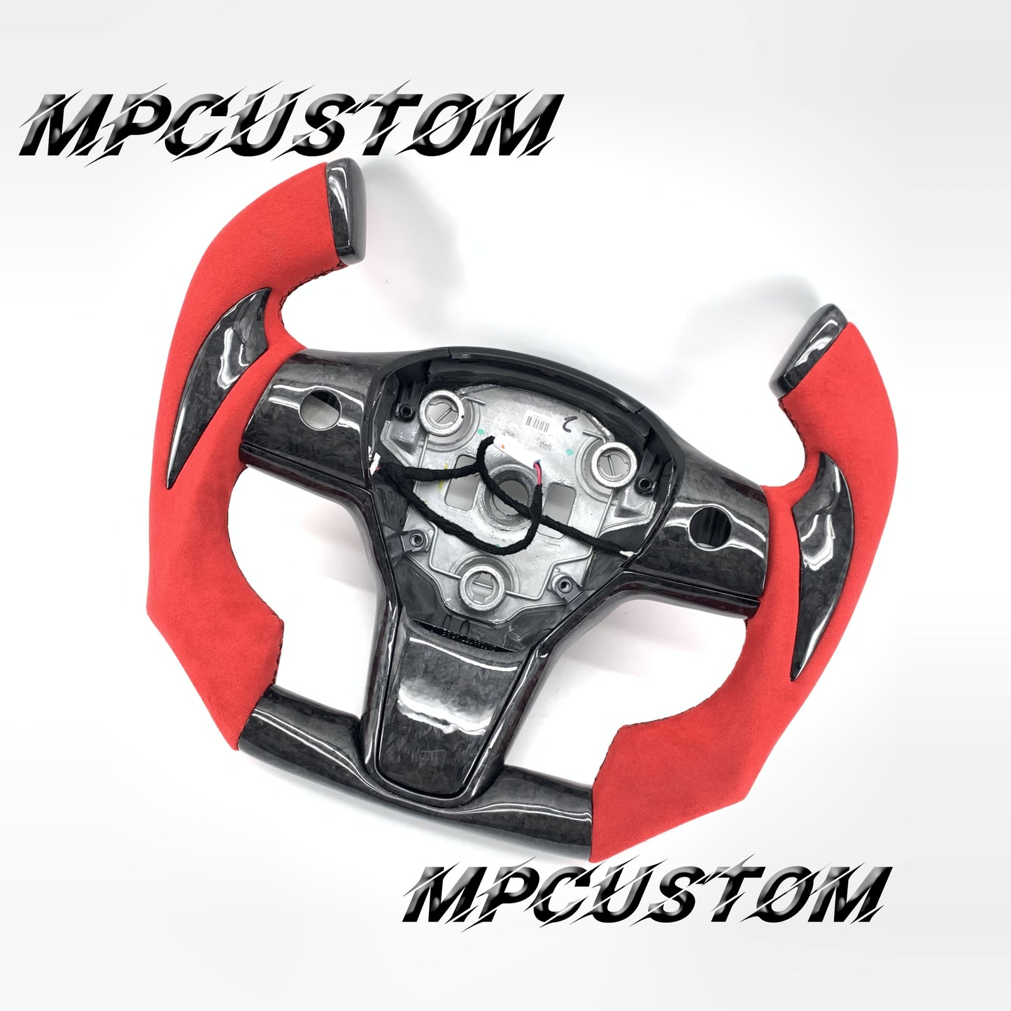 Mpcustom for Tesla model 3 Y carbon fiber steering wheel f1 shape and gloss