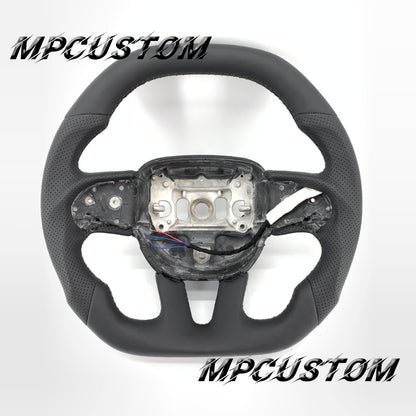 Mpcustom for Dodge SRT Challenger 2015-2021  carbon fiber steering wheel flat top and flat bottom