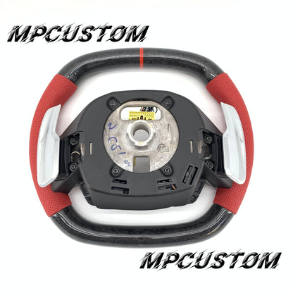 Mpcustom for Chevrolet Corvette C8 2020+ carbon fiber steering wheel red perforated leather