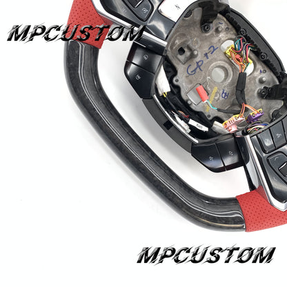 Mpcustom for Chevrolet Corvette C8 2020+ carbon fiber steering wheel red stripe line and gloss