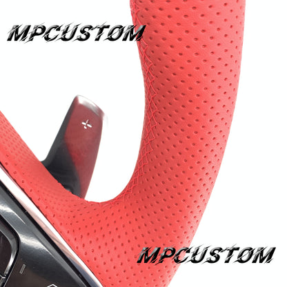 Mpcustom for Chevrolet Corvette C8 2020+ carbon fiber steering wheel red perforated leather