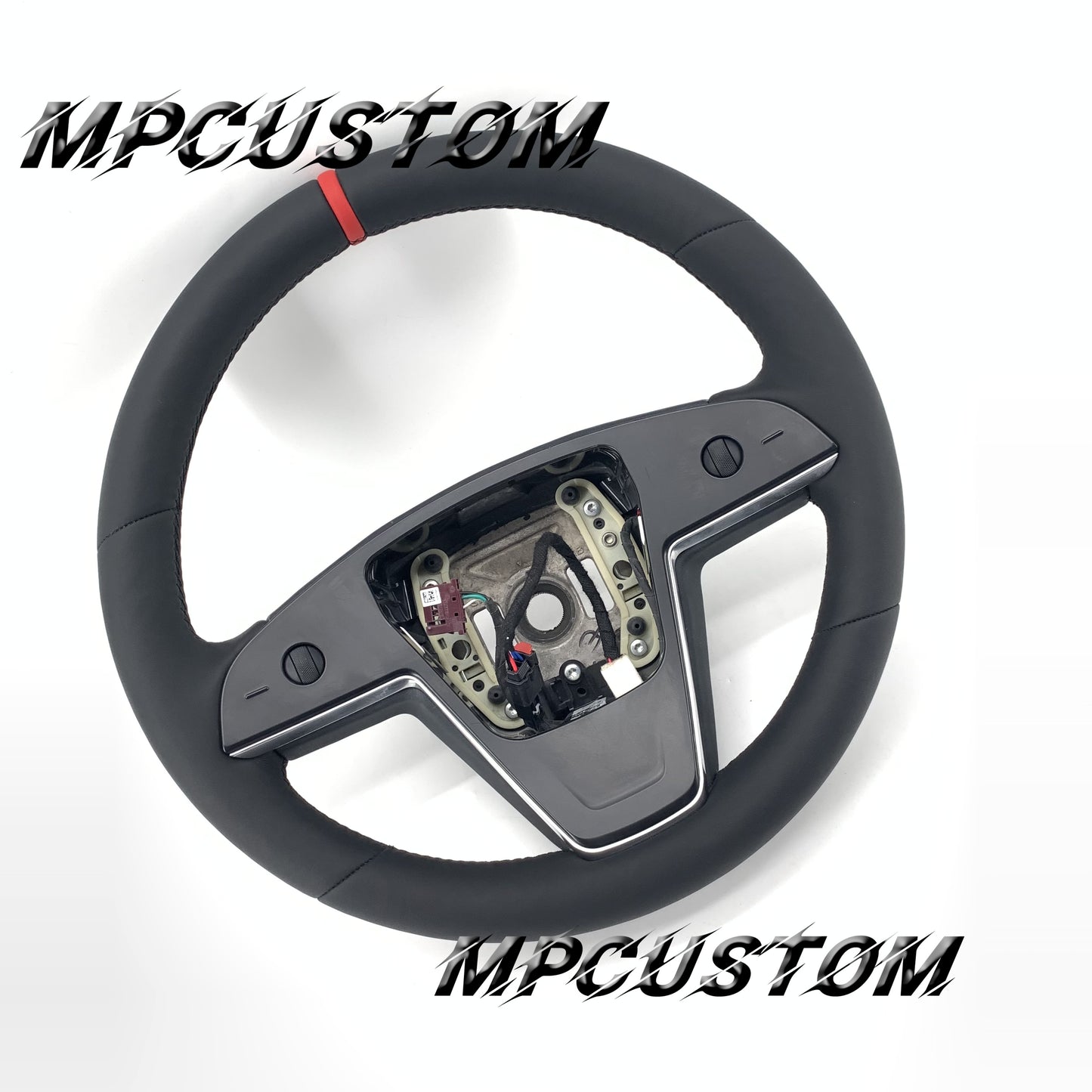 Mpcustom for Tesla new model S carbon fiber steering wheel smooth and round top