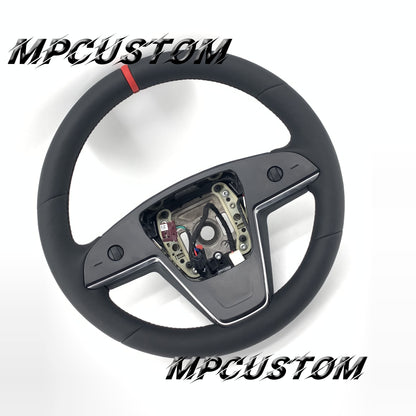 Mpcustom for Tesla new model S carbon fiber steering wheel smooth and round top