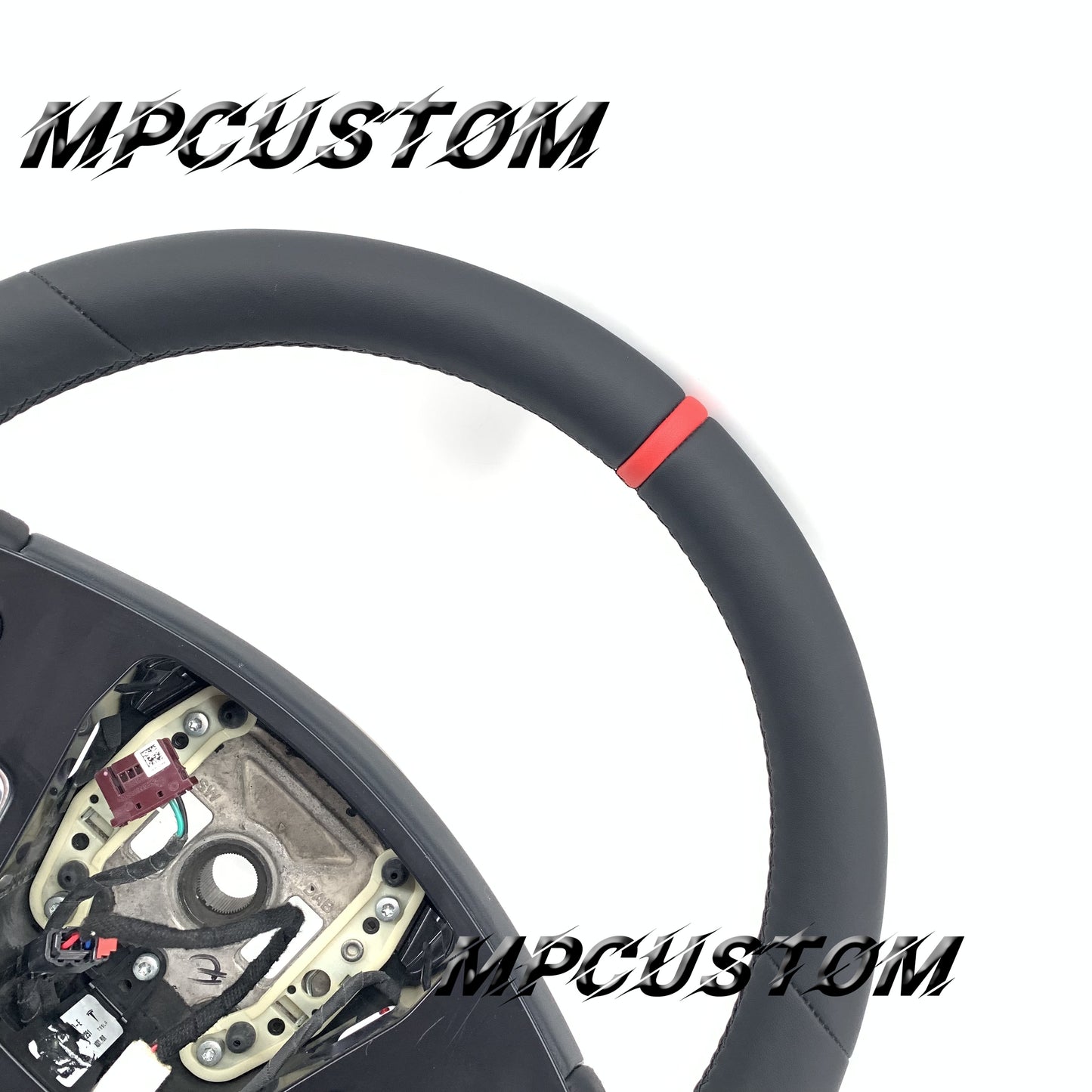 Mpcustom for Tesla new model S carbon fiber steering wheel smooth and round top