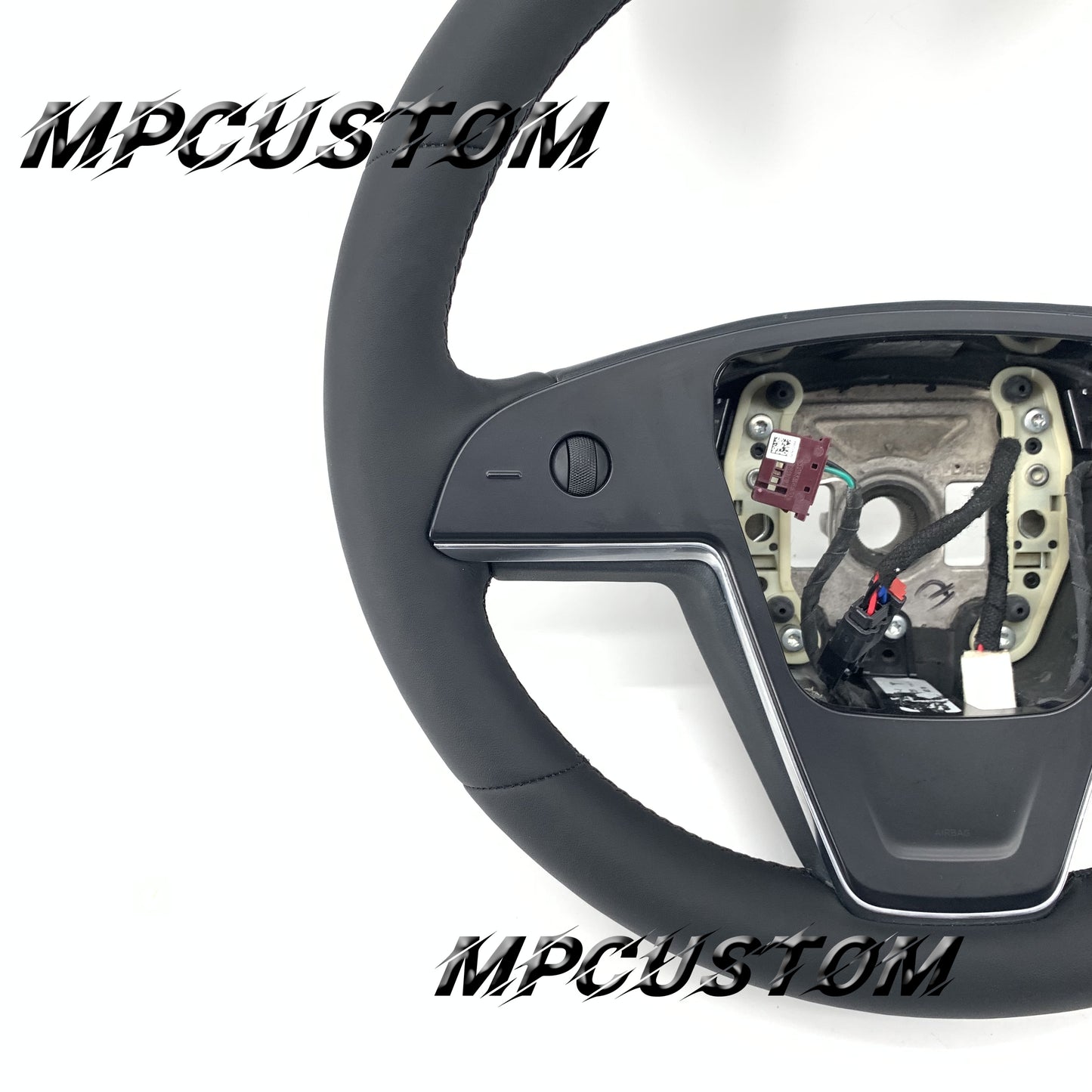 Mpcustom for Tesla new model S carbon fiber steering wheel smooth and round top