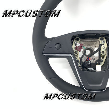 Mpcustom for Tesla new model S carbon fiber steering wheel smooth and round top